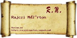Rajczi Márton névjegykártya